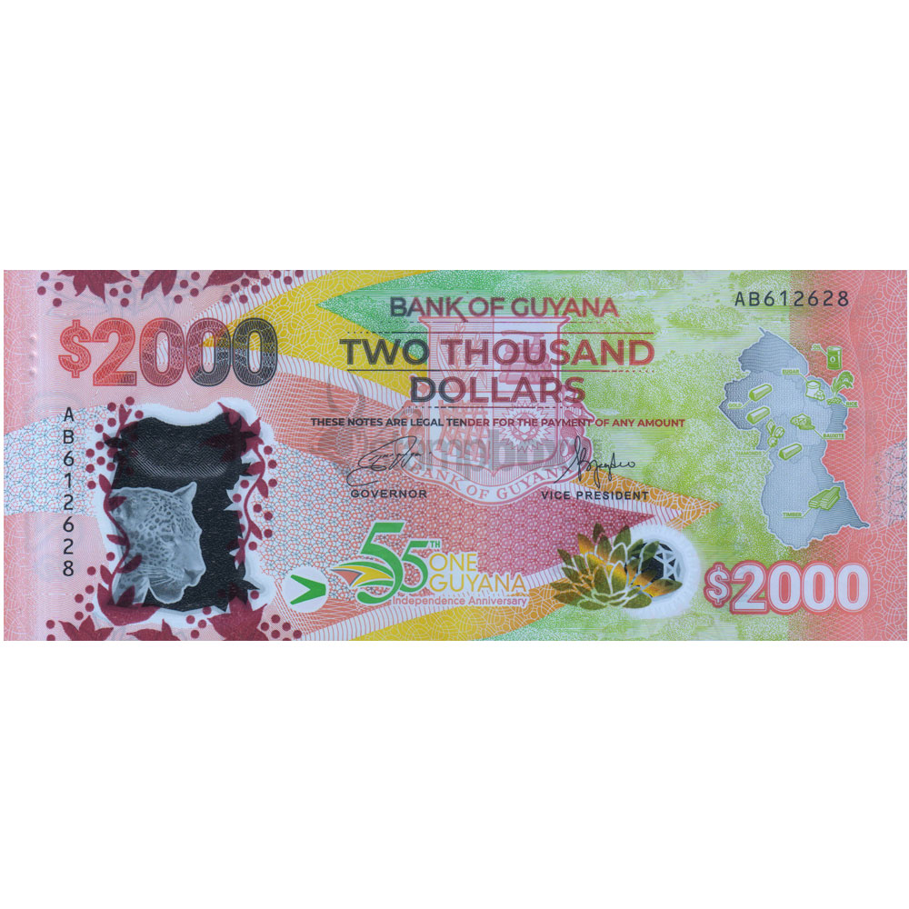 Guyana - 2,000 Dollars - P-NEW - Foreign Paper Money