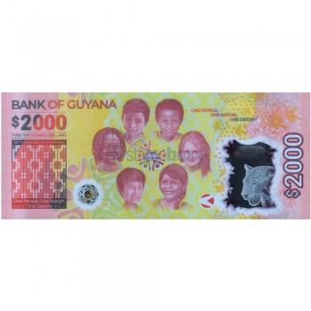 GUYANA 2000 DOLLARS 2022 P-NEW UNC POLYMER - COMMEMORATIVE