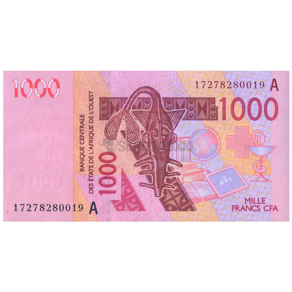 - Mask/Groupers/p716Ki UNC West African States 2012 Senegal 2000 Francs 