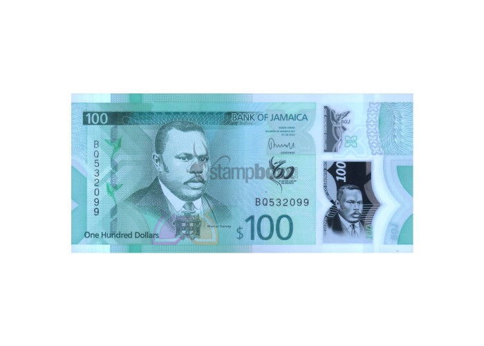 JAMAICA 100 DOLLARS 2022 P-97 UNC POLYMER