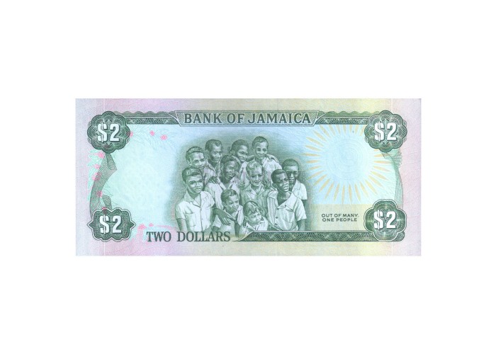 JAMAICA 2 DOLLARS 1985 P-65a UNC