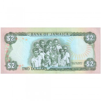 JAMAICA 2 DOLLARS 1989 P-69c UNC