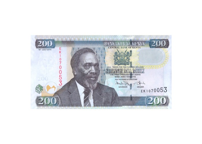 KENYA 200 SHILINGS 2010 P-49e UNC