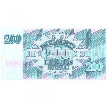 LATVIA 200 LATVIJAS RUBLI 1992 P-41 UNC