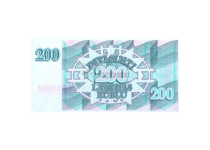 LATVIA 200 LATVIJAS RUBLI 1992 P-41 UNC