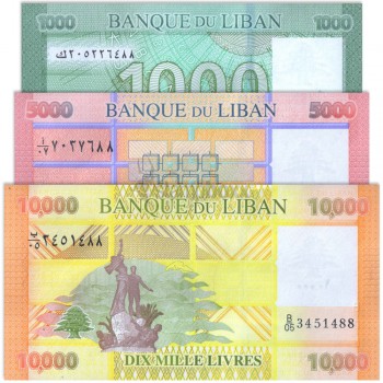 LEBANON 1000-5000-10000 LIVRES 2011-2014 UNC - MINI SET