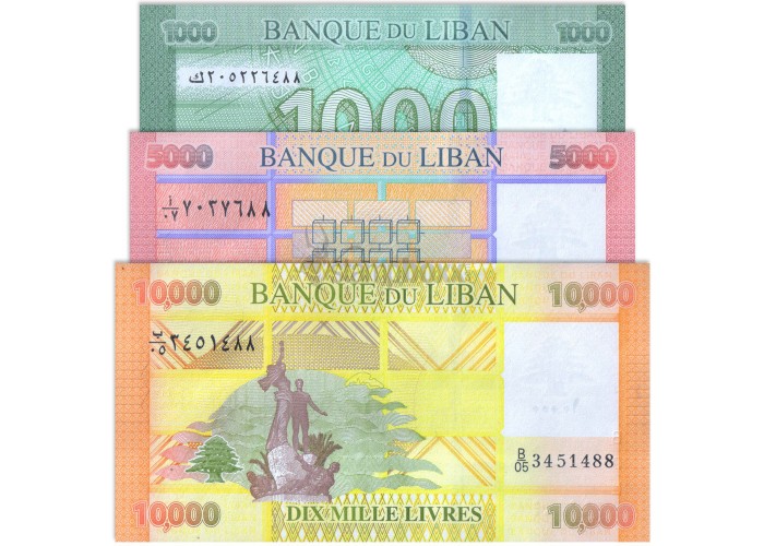LEBANON 1000-5000-10000 LIVRES 2011-2014 UNC - MINI SET