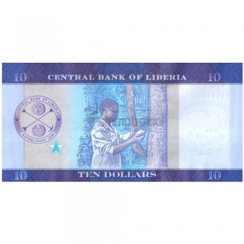 LIBERIA 10 DOLLARS 2017 P-32b UNC
