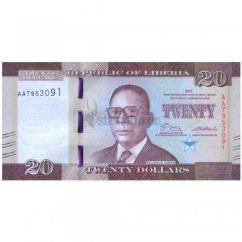 LIBERIA 20 DOLLARS 2016 P-33a UNC