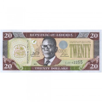 LIBERIA 20 DOLLARS 2011 P-28g UNC
