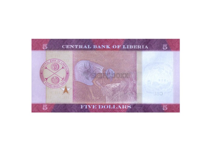 LIBERIA 5 DOLLARS 2017 P-31b UNC