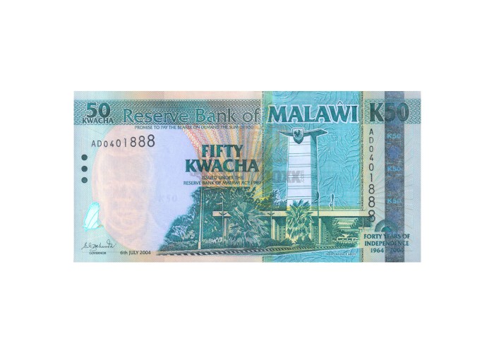 MALAWI 50 KWACHA 2004 P-49 UNC