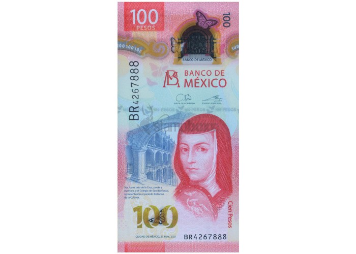 MEXICO 100 PESOS 2020-21 P-134 UNC POLYMER