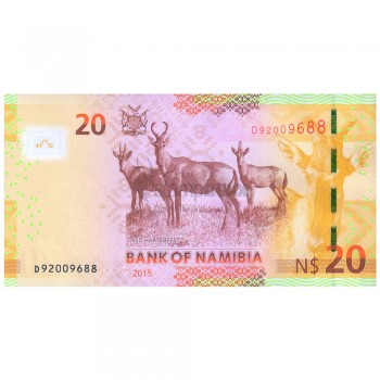 NAMIBIA 20 DOLLARS 2015 P-17a UNC
