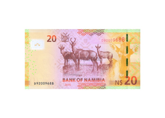 NAMIBIA 20 DOLLARS 2015 P-17a UNC