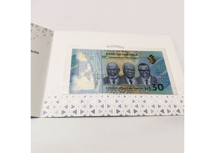 NAMIBIA 30 DOLLARS 2020 P-NEW UNC POLYMER WITH FOLDER