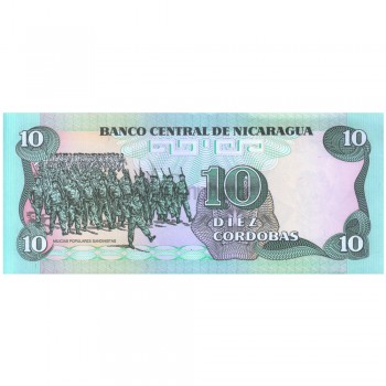 NICARAGUA 10 CORDOBAS 1985-88 P-151 UNC