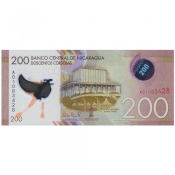 NICARAGUA 200 CORDOBAS 2014 P-213 UNC