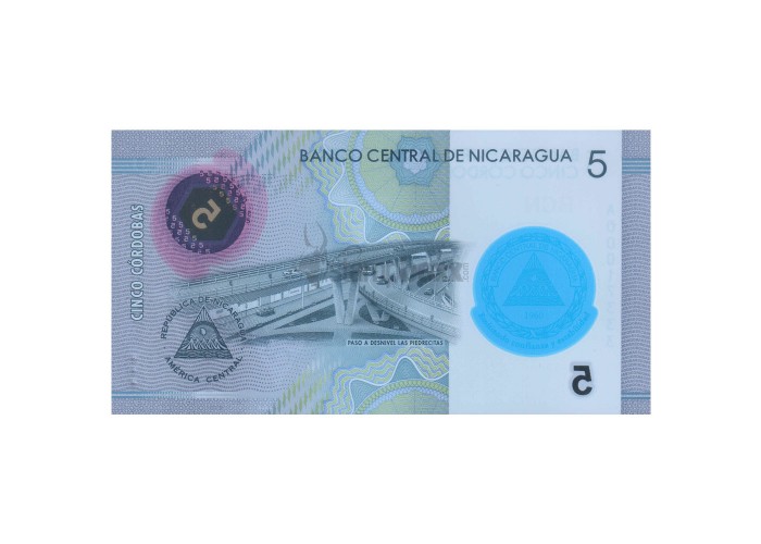 2020 P-New Commemorative 60th Central Bank Polymer Unc Nicaragua 5 Cordobas