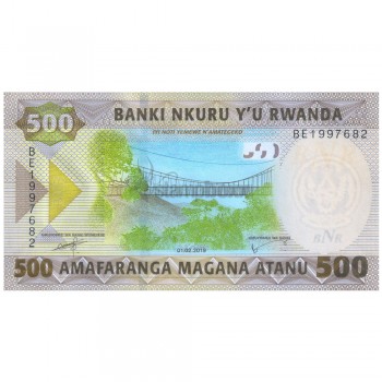 RWANDA 500 FRANCS 2019 P-NEW UNC