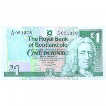 SCOTLAND 1 POUND 1989 P-351a UNC