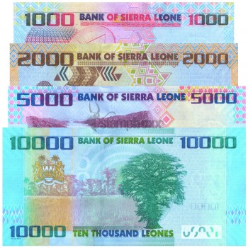SIERRA LEONE 1000 - 10000 LEONES 2010 - 2021 FULL SET UNC