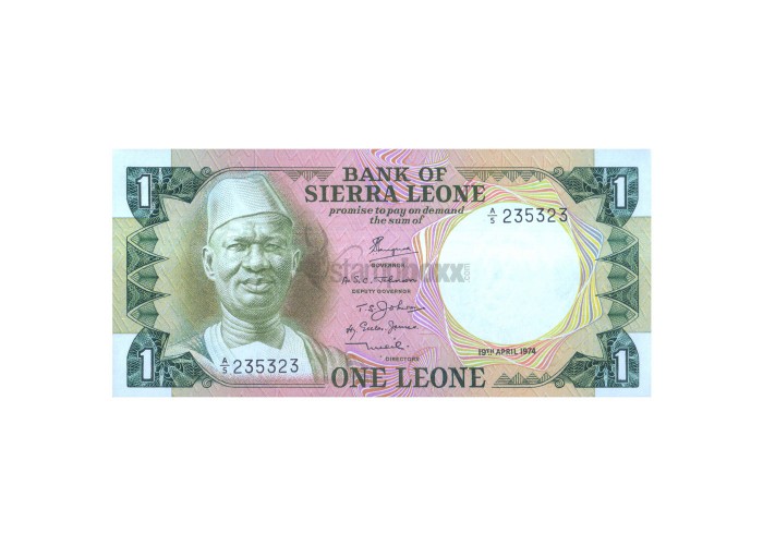 SIERRA LEONE 1 LEONE 1974 P-5a UNC