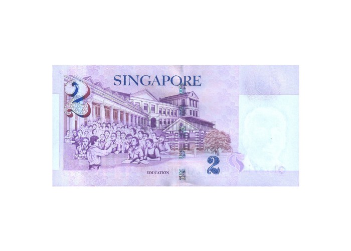 SINGAPORE 2 DOLLARS 2000 P-45 UNC - COMMEORATIVE