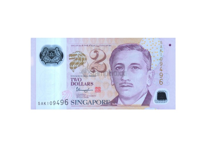 SINGAPORE 2 DOLLARS 2006-22 P-46g UNC POLYMER