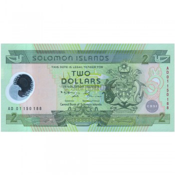 SOLOMON ISLANDS 2 DOLLARS 2001 P-23 UNC