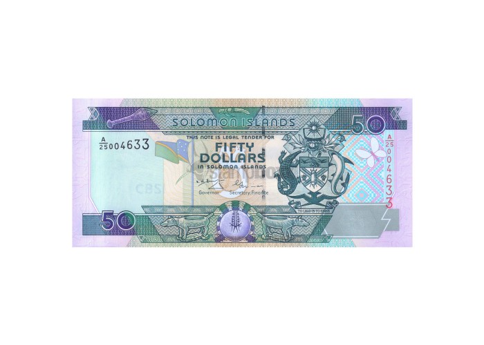 SOLOMON ISLANDS 50 DOLLARS 2001 P-24 UNC