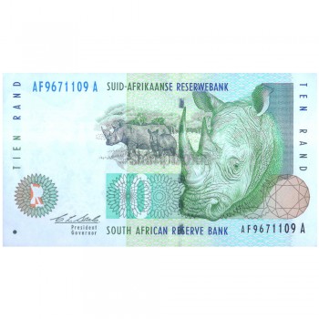 SOUTH AFRICA 10 RAND 1993-99 P-123 UNC