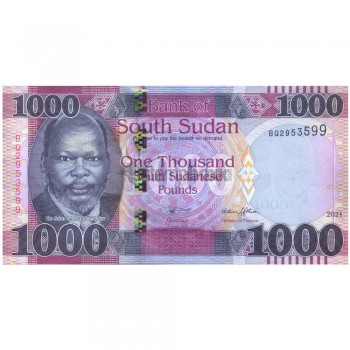 SOUTH SUDAN 1000 POUNDS 2021 P-17 UNC