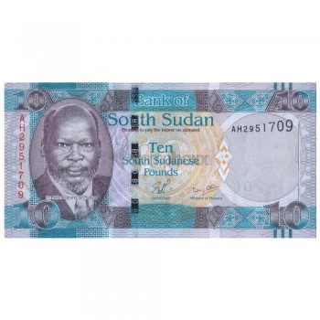 SOUTH SUDAN 10 POUNDS 2011 P-7 UNC