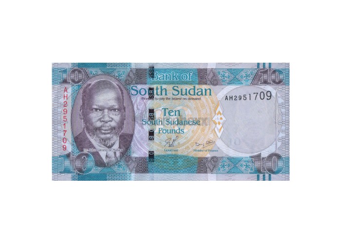 SOUTH SUDAN 10 POUNDS 2011 P-7 UNC