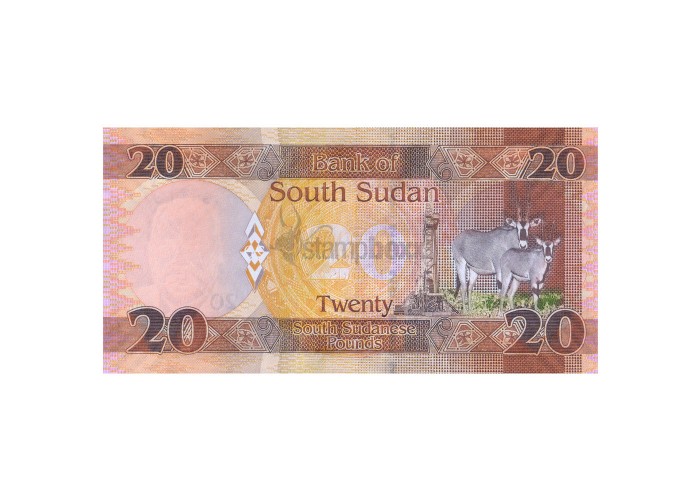 SOUTH SUDAN 20 POUNDS 2016 P-13b UNC