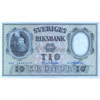 SWEDEN 10 KONER 1953-62 P-43 aUNC