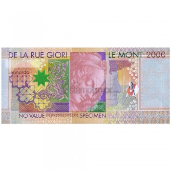  De la Rue GIORI  - LEONARDO Da Vinci 1452-1519 - NO  VALUE - SPECIMEN