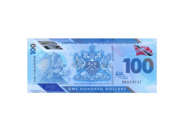 TRINIDAD & TOBAGO 100 DOLLAS 2019 P-NEW  UNC