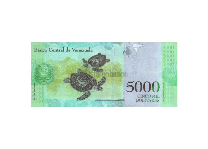 VENEZUELA 5000 BOLIVERS 2016 P-97a UNC