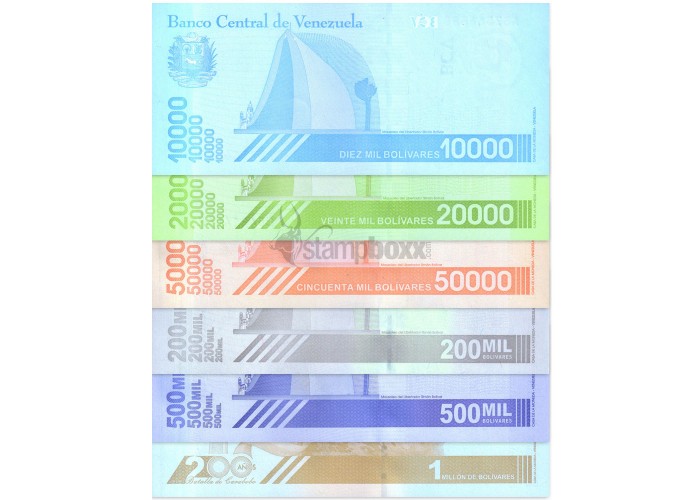 VENEZUELA SET OF 6 NOTES 2020 P-109 TO 114 UNC