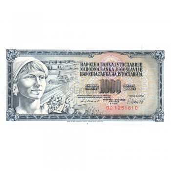 YUGOSLAVIA 1000 DINARA 1981 P-92 UNC