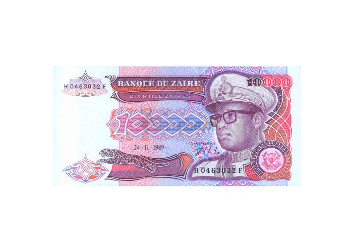 ZAIRE 10000 ZAIRE 1989 P-38 UNC