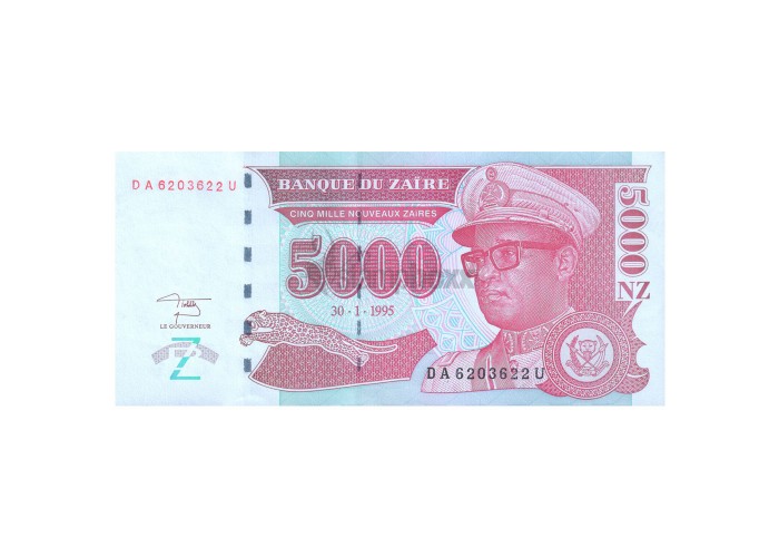 ZAIRE 5000 ZAIRE 1995 P-69 UNC