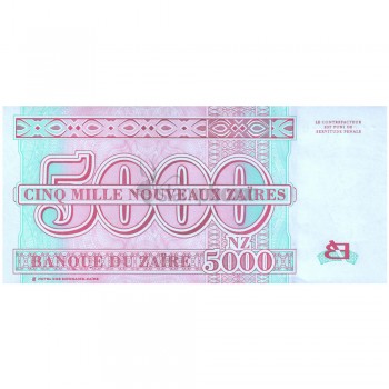 ZAIRE 5000 ZAIRE 1995 P-69 UNC