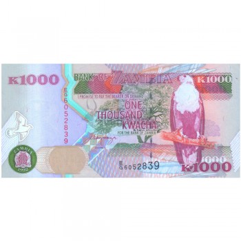 ZAMBIA 1000 KWACHA 1992 P-40 UNC