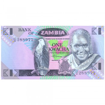 ZAMBIA 1 KWACHA 1988 P-23b UNC