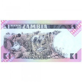 ZAMBIA 1 KWACHA 1988 P-23b UNC