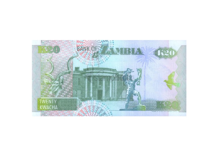 ZAMBIA 20 KWACHA 1992 P-36a UNC