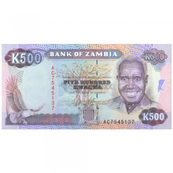 ZAMBIA 500 KWACHA 1991 P-35 UNC